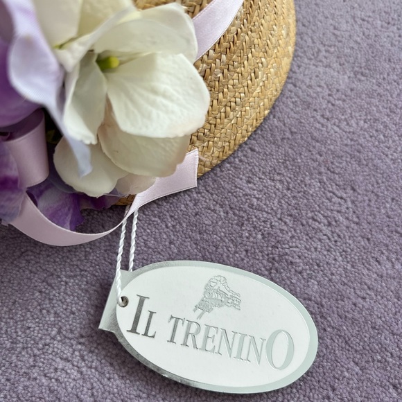 Girls Straw Hat with Flowers and ribbons. Size 52. NEW - Picture 6 of 11